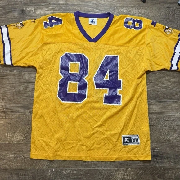VINTAGE Minnesota Vikings Jersey Mens 52 XLarge Gold Starter Randy Moss NFL 90s - Picture 1 of 10